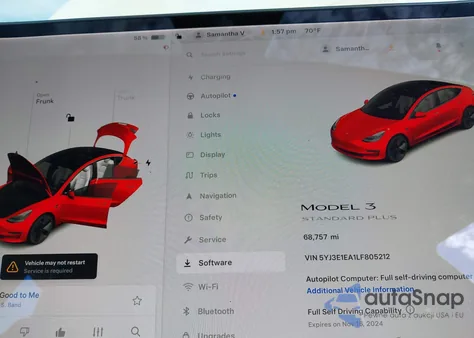2020 Tesla Model 3 Standard Range Plus Rear-Wheel Drive/Standard Range Rear-Wheel Drive from USA, damaged, VIN 5YJ3E1EA1LF805212